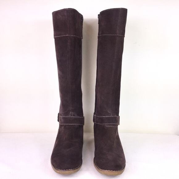 Lands’ End Tall Brown Suede Boots, Size 8 - Picture 2 of 8